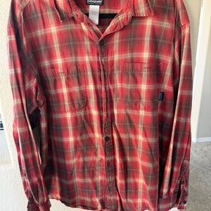 Patagonia Organic Cotton Red Plaid Shirt